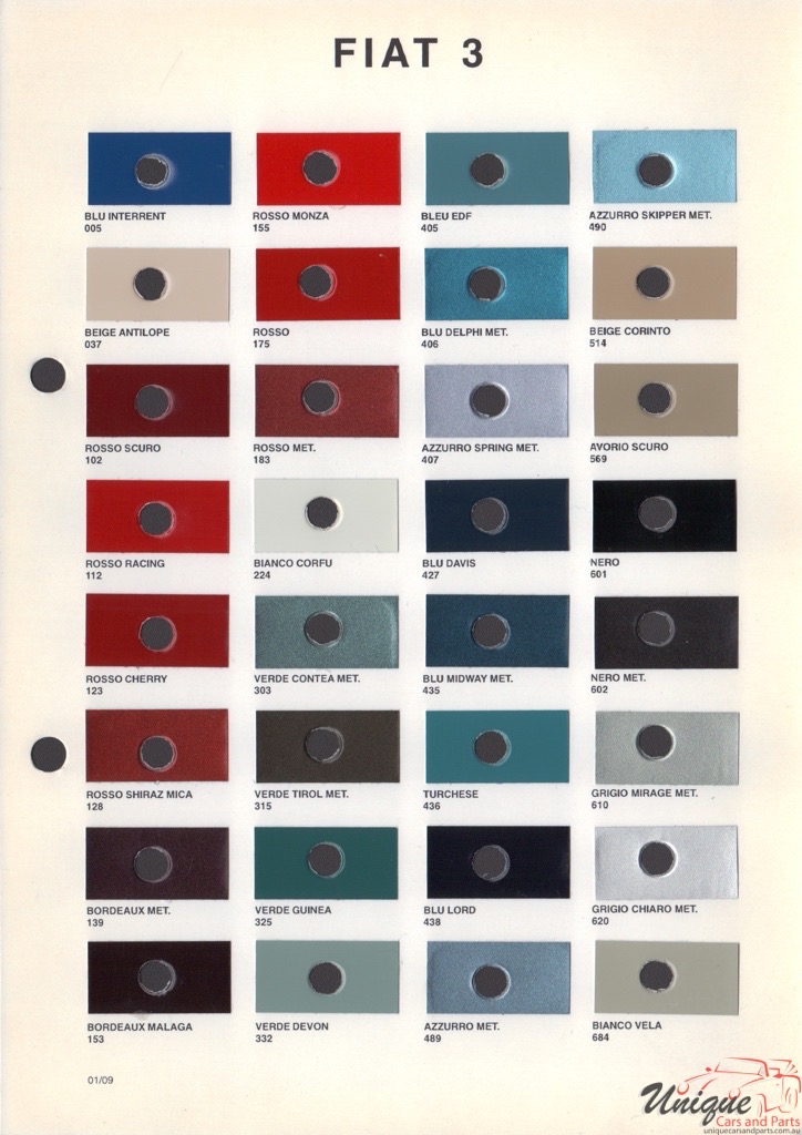 1995-2001 Fiat Paint Charts Octoral 3